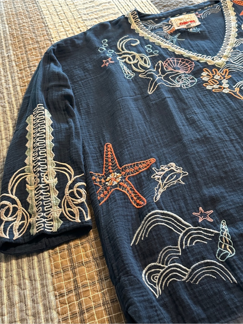 Johnny Was Biya Myrtle Sea Life Tunic - Picture 9 of 16